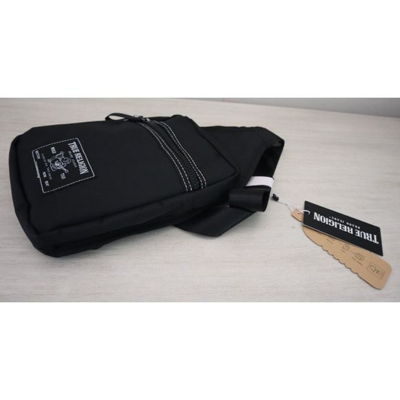 True Religion TR101141 Unisex Black Logo Yeta Crossbody Sling Waist Pack Bag - Picture 6 of 6